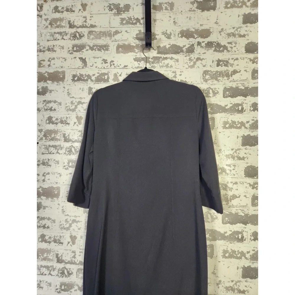 Michael Kors Shirt Dress Medium Black Zip Front Knee‎ Length Pockets Utility